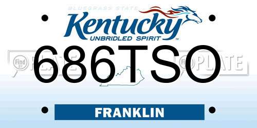 686TSO Kentucky License Plate