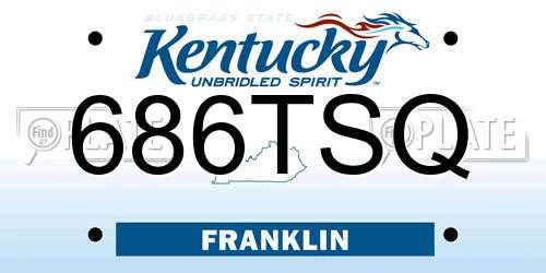686TSQ Kentucky License Plate