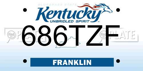 686TZF Kentucky License Plate