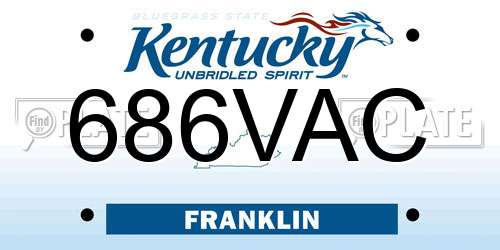 686VAC Kentucky License Plate