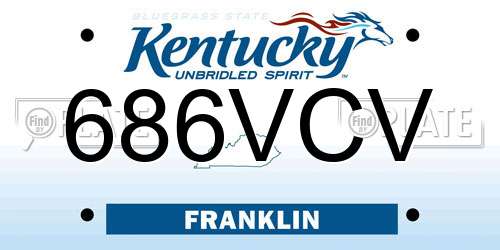 686VCV Kentucky License Plate