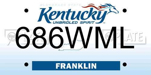 686WML Kentucky License Plate