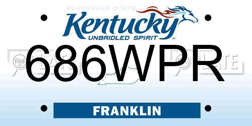 686WPR Kentucky License Plate