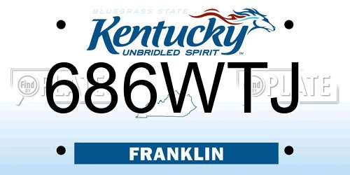 686WTJ Kentucky License Plate