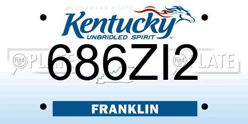 686ZI2 Kentucky License Plate