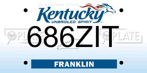 686ZIT Kentucky License Plate