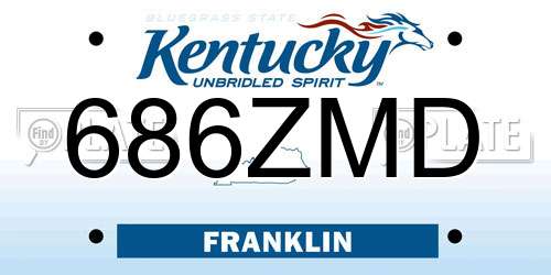 686ZMD Kentucky License Plate