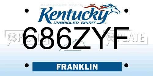 686ZYF Kentucky License Plate