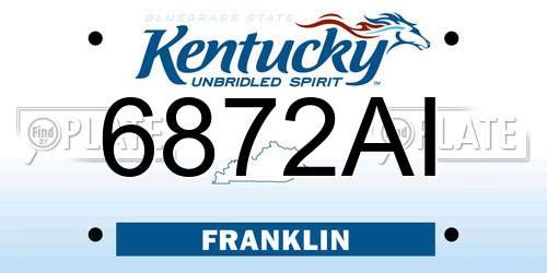 6872AI Kentucky License Plate