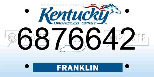 6876642 Kentucky License Plate