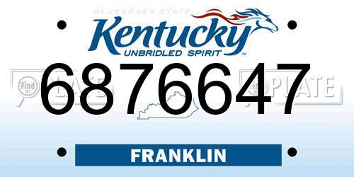6876647 Kentucky License Plate