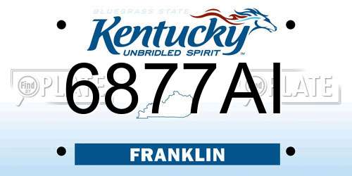 6877AI Kentucky License Plate