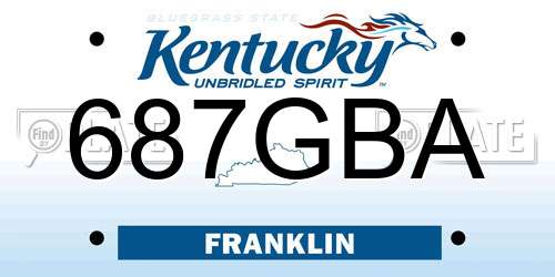 687GBA Kentucky License Plate