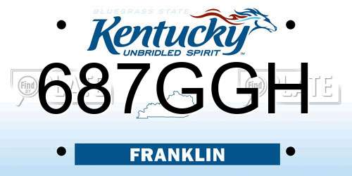 687GGH Kentucky License Plate