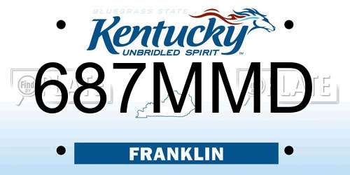 687MMD Kentucky License Plate