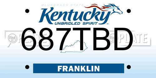 687TBD Kentucky License Plate