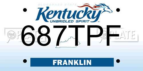 687TPF Kentucky License Plate