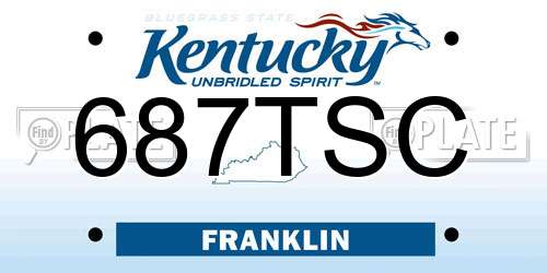 687TSC Kentucky License Plate