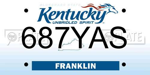 687YAS Kentucky License Plate