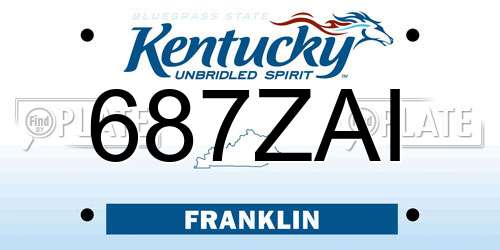 687ZAI Kentucky License Plate