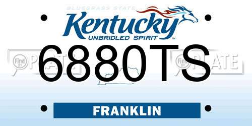 6880TS Kentucky License Plate
