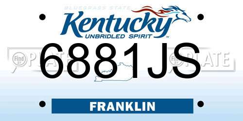6881JS Kentucky License Plate
