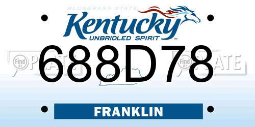 688D78 Kentucky License Plate
