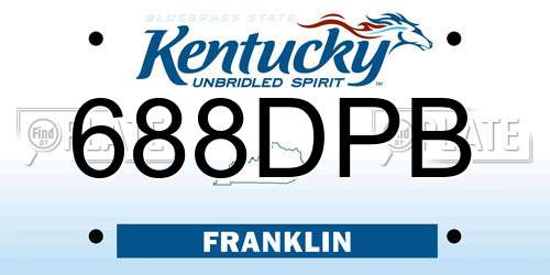 688DPB Kentucky License Plate