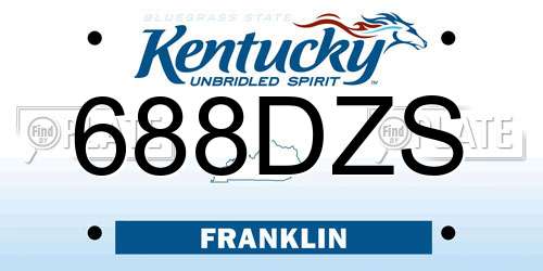 688DZS Kentucky License Plate