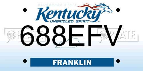 688EFV Kentucky License Plate