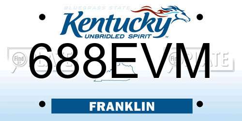 688EVM Kentucky License Plate