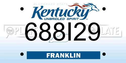 688I29 Kentucky License Plate
