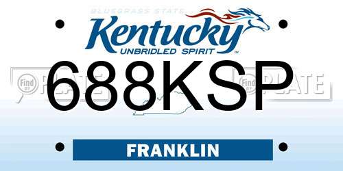 688KSP Kentucky License Plate