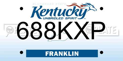 688KXP Kentucky License Plate