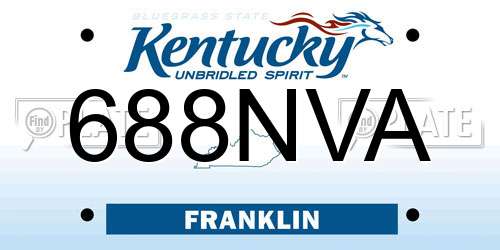 688NVA Kentucky License Plate