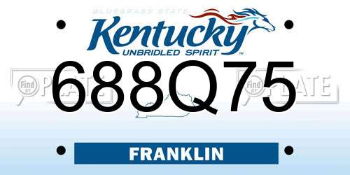 688Q75 Kentucky License Plate