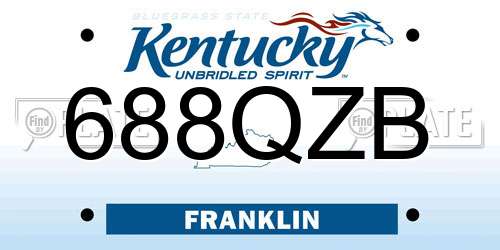 688QZB Kentucky License Plate