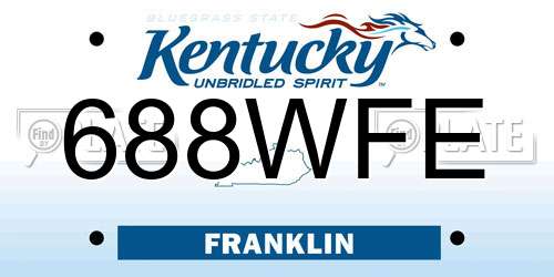 688WFE Kentucky License Plate