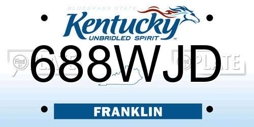 688WJD Kentucky License Plate