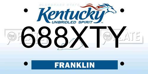 688XTY Kentucky License Plate