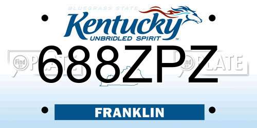 688ZPZ Kentucky License Plate