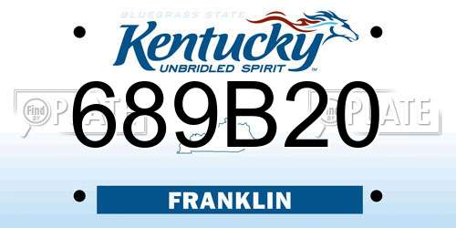 689B20 Kentucky License Plate
