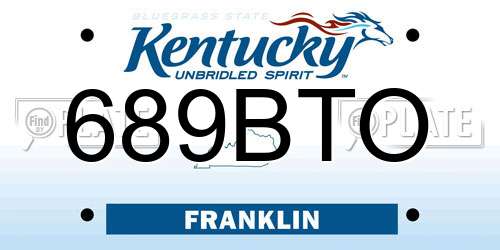 689BTO Kentucky License Plate