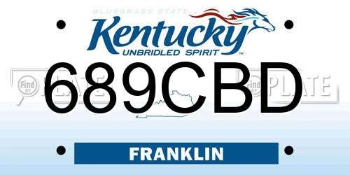 689CBD Kentucky License Plate
