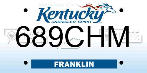 689CHM Kentucky License Plate