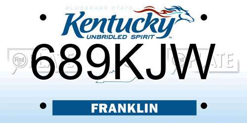 689KJW Kentucky License Plate