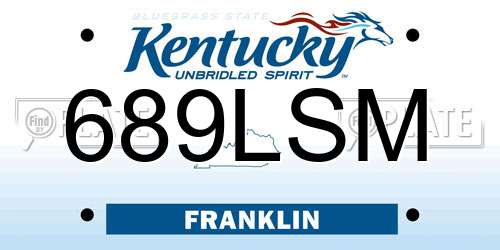 689LSM Kentucky License Plate