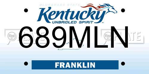689MLN Kentucky License Plate