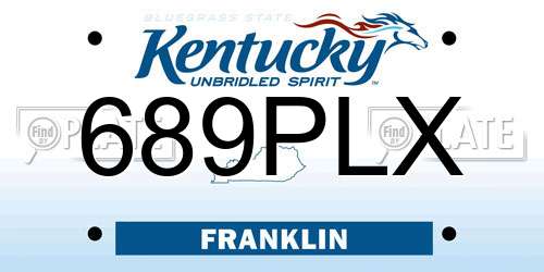 689PLX Kentucky License Plate