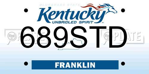 689STD Kentucky License Plate